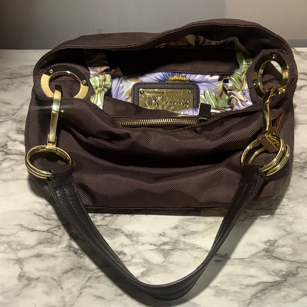 JPK Paris 75 Brown Purse with Gold Accents